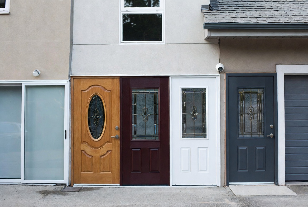Impact door installation in progress on South Florida residence